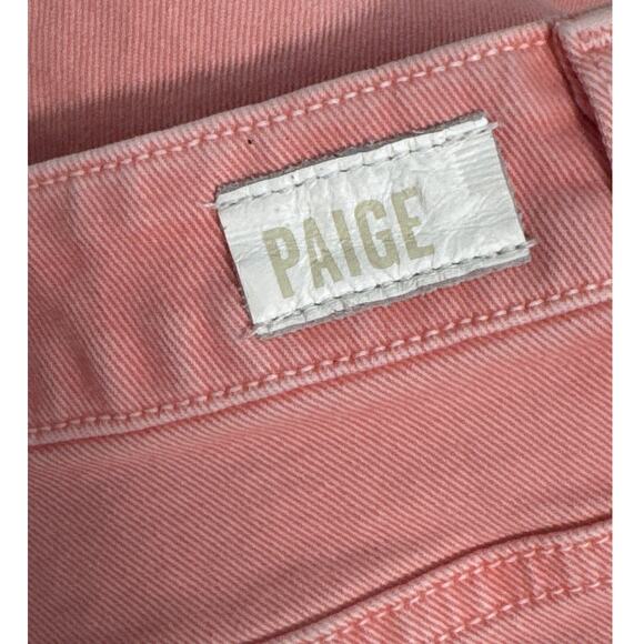 PAIGE Hoxton Straight Ankle Frayed Split Hem Jeans Vintage Coral Size 25 - Picture 9 of 12